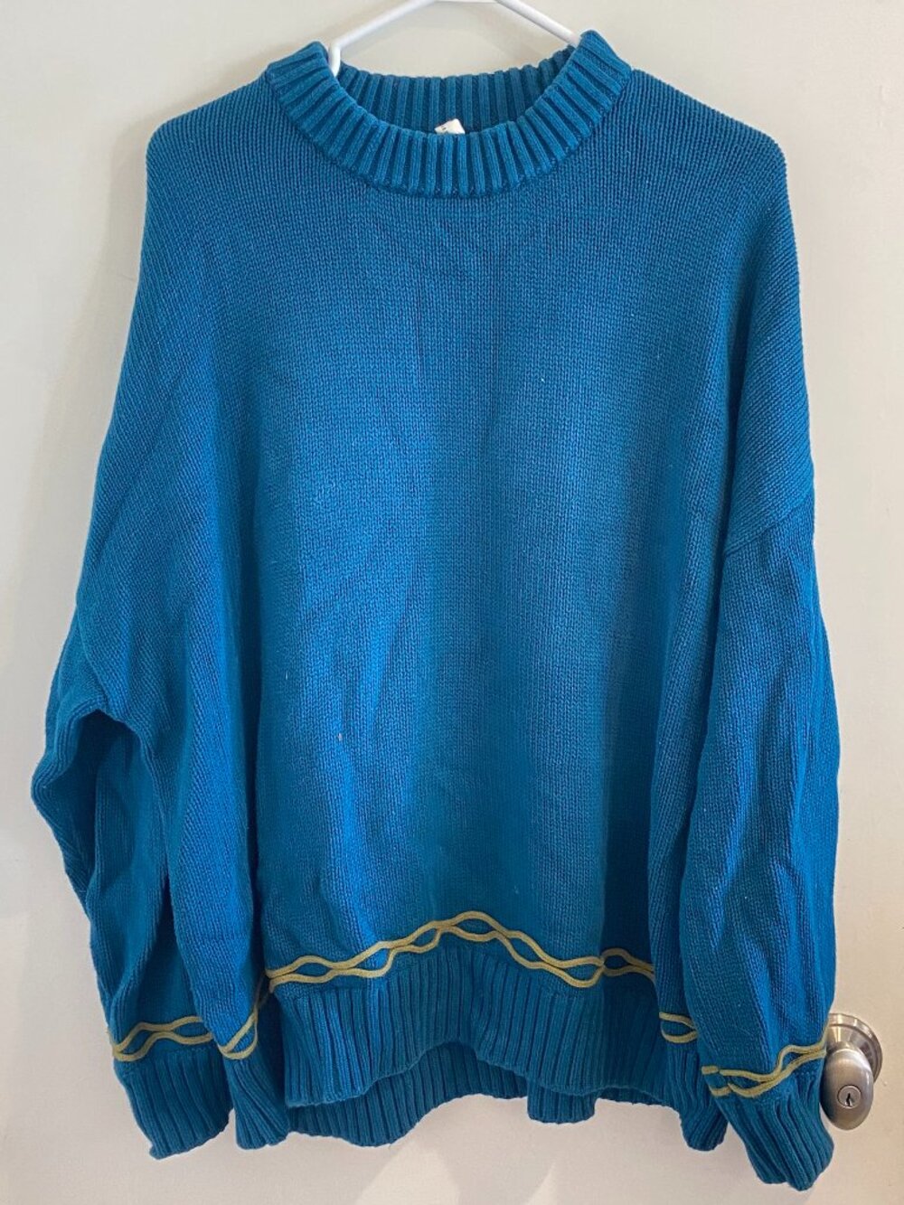 Paper Label Teal Cotton Sweater
